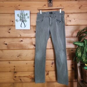 Hudson‎ Blake Slim Straight Gray Denim Jeans In Ares Button Fly Stretch Size 30